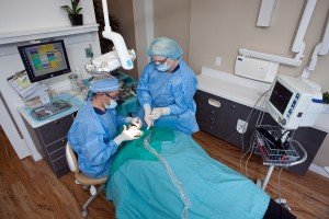 sterile/aseptic dental implant surgery in the office of Dr. Ramsey Amin